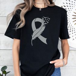 brain cancer shirt, brain tumor awareness shirt, brain cancer team t shirt, brain cancer support t-shirt, gray ribbon, b
