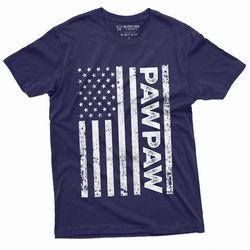 men's pawpaw shirt grandpa fathers day christmas birthday gift ideas paw paw mens tee shirt usa flag patriotic tee