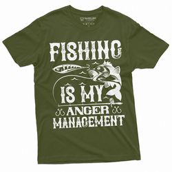 men's fishing anger management t-shirt fisherman fishing hobby funny gift tee shirt