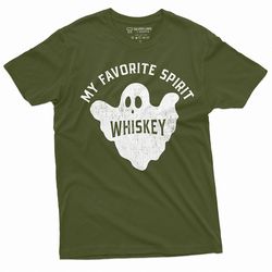 men's funny halloween t-shirt my favorite spirit is whiskey funny sarcastic tee shirt
