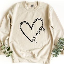 grammy sweatshirt, grandma gift, gift for grammy, christmas gift for grandma, heart grammy pullover sweatshirt, grammy b