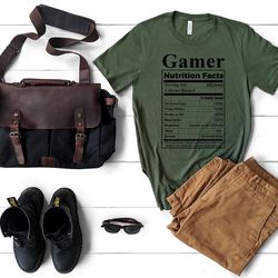 gamer nutrition facts shirt for gamers, birthday gift, gift for gamers, gamer gift, valentine's day gift, christmas game