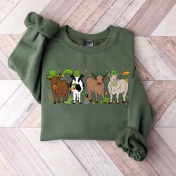 cow st patricks sweatshirt, st patricks day cow shirt, funny st patricks day tshirt, lucky cow shirt, cow lover gift, ir