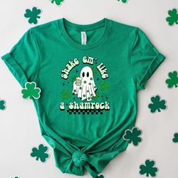 cute ghost shamrock st patrick's day shirt, boo lucky charms paddy's day shirt, ghostie spooky st. patrick's day shirts,