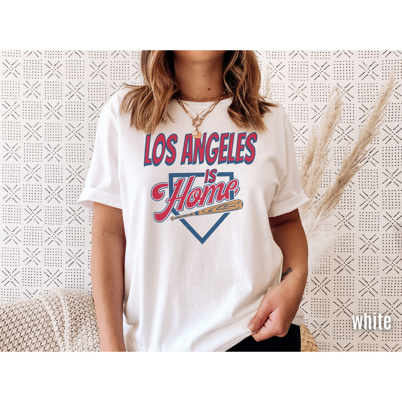 Los Angeles Baseball Is Home Shirt, Retro 90s Throwback Shirt, Modern Art Style Base Ball T-shirt, Gameday Apparel, LAA Sports Fan Gift Idea.jpg