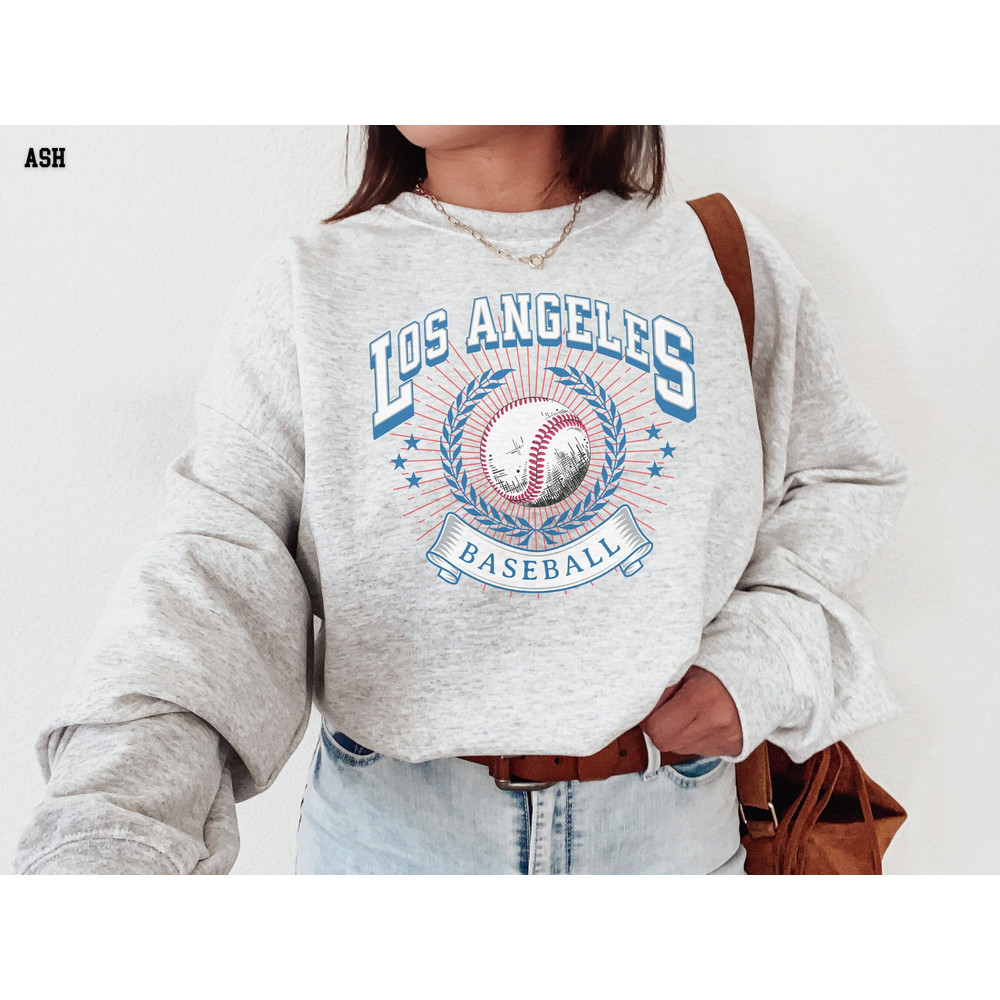 Los Angeles Sweatshirt, Retro Style, Vintage Style Shirt, 90s Throwback Sweatshirt, Sports Fan Gift Idea, Baseball.jpg