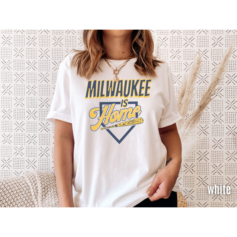 Milwaukee Baseball Is Home Shirt, Retro 90s Throwback Shirt, Modern Art Style Base Ball T-shirt, Gameday Apparel, MIL Sports Fan Gift Idea.jpg