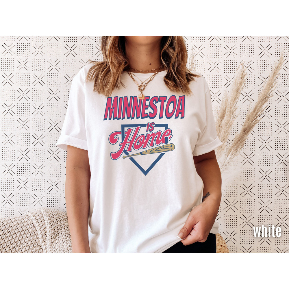 Minnesota Baseball Is Home Shirt, Retro 90s Throwback Shirt, Modern Art Style Base Ball T-shirt, Gameday Apparel, MIN Sports Fan Gift Idea.jpg
