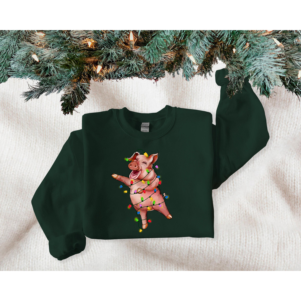 Christmas Shirt, Christmas Pig Sweater, Christmas Crewneck, Cute Pig Shirt, Funny Christmas Tee, Happy New Year, Merry Christmas.jpg