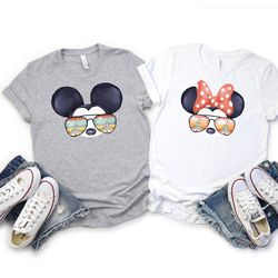 disney mickey and minnie tshirt, sunglasses mickey and minnie mouse shirt, matching disney family shirts, disney, minnie