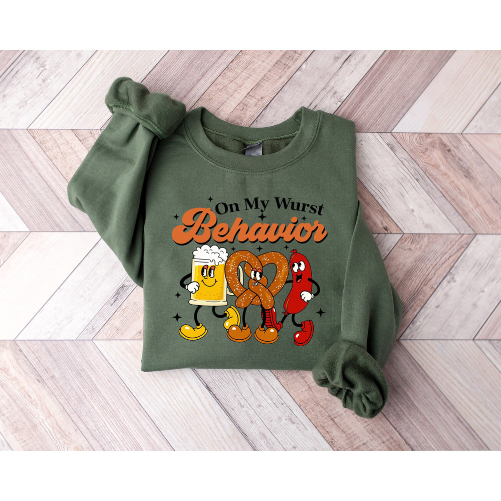 Funny Oktoberfest Shirt, Oktoberfest Shirts, Group Drinking Shirts, Retro Oktoberfest Sweatshirt, Wurst Behavior Schnitzel Faced Sweater.jpg