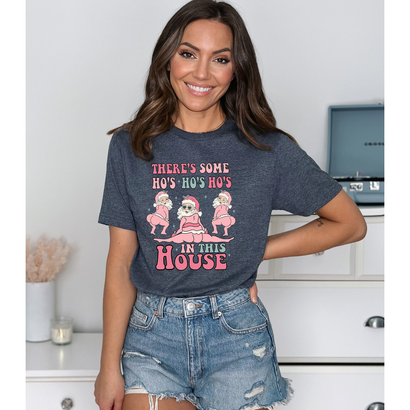 There's Some Ho Ho Ho In This House Shirt, Twerking Santa Claus, Funny Christmas Sweater, Xmas Holiday Gift, Ugly Christmas Sweater, Pinky.jpg