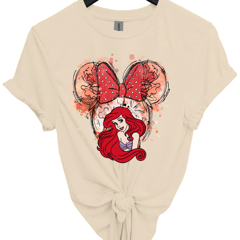 Ariel Mermaid Tee, Disney Princess Ariel Shirt, Little Mermaid Shirt, Disney Girls Trip, Disney Minnie Ears Ariel Tee, Disney Birthday Gift.jpg