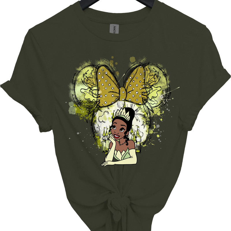 Tiana Princess Shirt, Tiana Disney Shirt, Cute Tiana Tee, Disney Vacation Princess Gift, Princess Mouse Head Designs, Watercolor Castle Tee.jpg