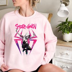 marvel the amazing spider-gwen sweatshirts, spider-man across the spider-verse 2023 sweatshirt, gwen stacy and miles mor