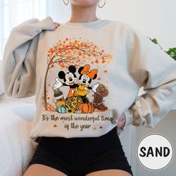 retro mickey minnie thanksgiving shirt, disney fall shirt, wonderful time of the year, thankful shirt, fall pumpkin shir