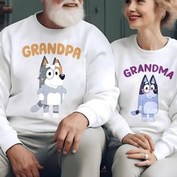 vintage grandpa grandma bluey sweatshirt, grandpa bluey sweatshirt, bob bluey shirt, bluey shirt, bluey family shirt, bl
