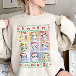 bluey ugly christmas shirt | bluey bingo xmas shirt | xmas gifts | bingo merry christmas | bluey cartoon ugly sweatshirt