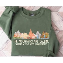 disney the mountains are calling thunder space splash everest retro shirt, magic kingdom unisex t-shirt family birthday