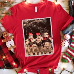 Vintage Funny Santa Stormtroopers Christmas Photos T-shirt, Funny Star Wars Xmas Sweatshirt, Disney Disneyland Vacation