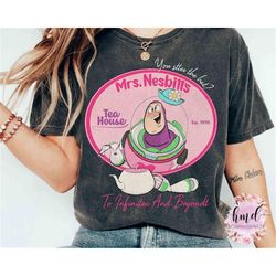 buzz lightyear mrs nesbitts tea house to infinity and beyond shirt, disney toy story tee, magic kingdom disneyland famil