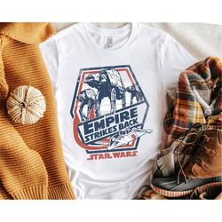 retro star wars at-at walkers hoth empire strikes back shirt, galaxy&39s edge trip unisex t-shirt family birthday gift a