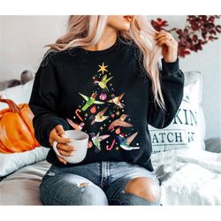 hummingbird christmas sweatshirt, bird lovers gifts sweater, hummingbird ornaments sweatshirt, cute hummingbird christma