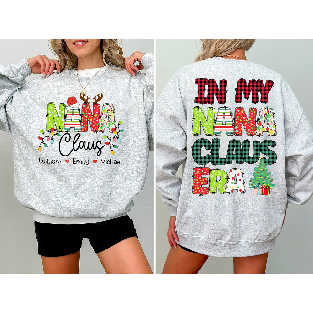 Custom Gigi Claus Sweatshirt, Christmas Grandma Claus Sweatshirt, Grandma Sweater, Custom Nana Grandkids Name Sweatshirt, Gift For Nana Mimi.jpg