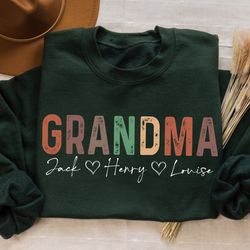grandma sweatshirt, personalized grandma sweatshirt with names, grandma heart sweatshirt,custom grandma shirt, nana swea