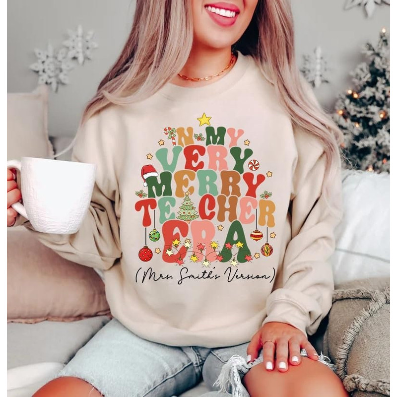 In My Very Merry Teacher Era Shirt, Custom Teacher Christmas Shirt, Xmas Gift For Teacher, Teacher Christmas Gift, New Teacher Gift Shirt.jpg