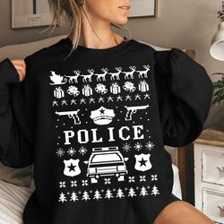 ugly cops and police  christmas sweatshirt, police christmas sweater, police xmas ugly shirt, cool xmas gift, police ugl