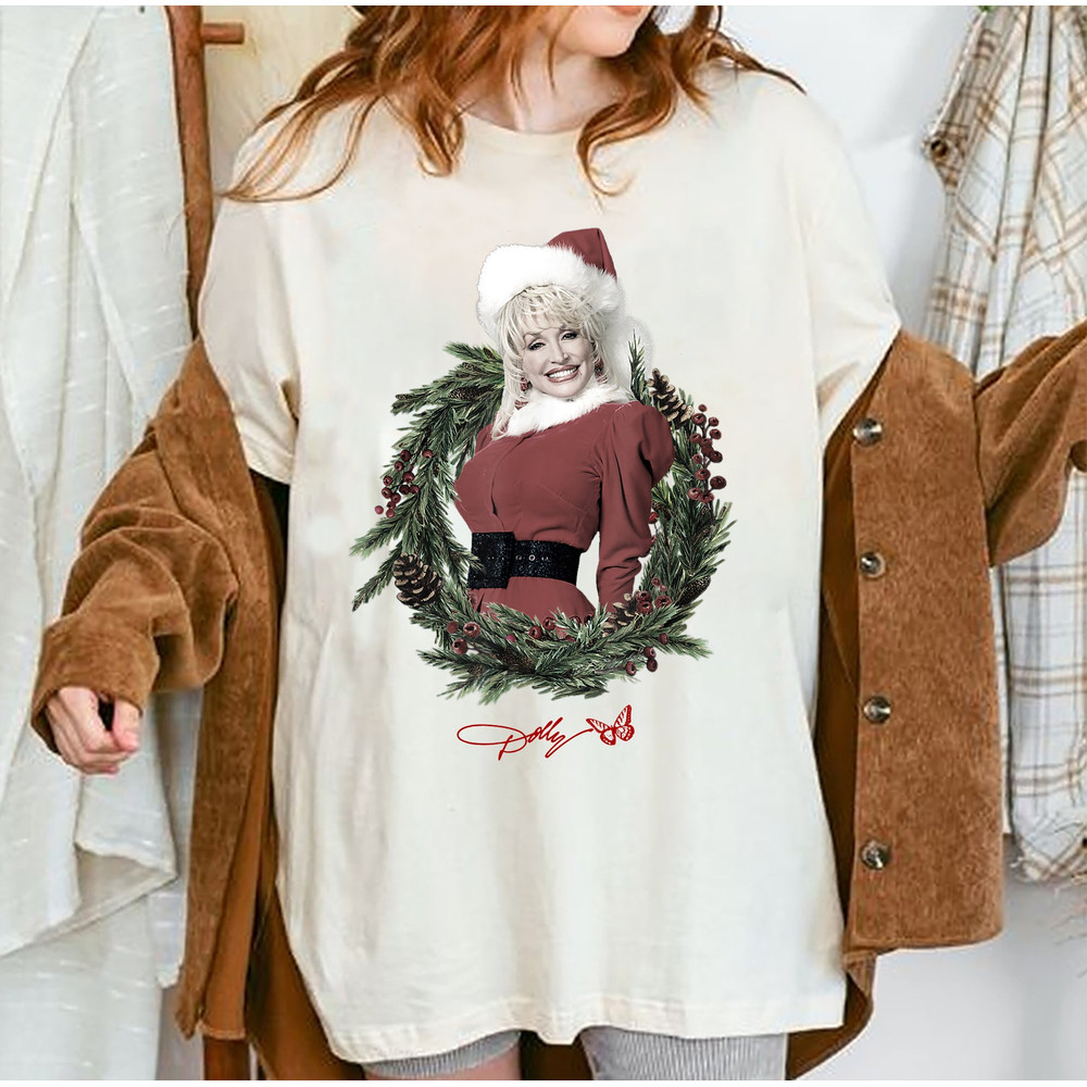 Dolly Parton Christmas Sweatshirt, Santa Dolly, Western Xmas, Retro Christmas Dolly Parton Shirt, Dolly Country Music, Dolly Style Christmas.jpg