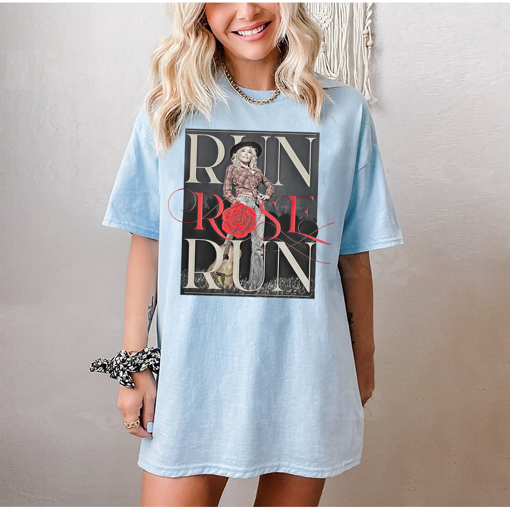 Run Rose Run Dolly Album Cover Shirt, Run Rose Run Music Shirt, Country Christmas 2024 Shirt..jpg