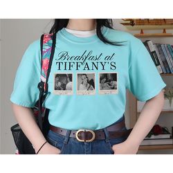 trendy breakfast at tiffany's shirt, aesthetic audrey hepburn shirt, brunch bridal shower gift, classic movie shirt, mid