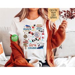 cute disney cruise doodle shirt, let's cruise family matching shirts, disney wish dream magic wonder ship tee, disney tr