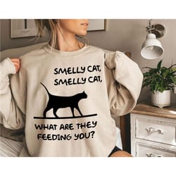 sarcastic phoebe buffay song sweatshirt smelly cat friends tv show shirt, friends gift for cat lover, black cat shirt, t