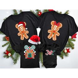 retro mickey minnie mouse disney gingerbread matching sweatshirt | joy christmas disney t-shirt | disneyland family xmas