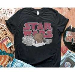 retro disney star wars shirt | chewie chewbacca millennium falcon doodle t-shirt | galaxy's edge | star wars day tee | s