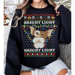 vintage gremlins christmas shirt,ugly gizmo christmas sweatshirt,christmas xmas gifts, bright light ugly christmas sweat