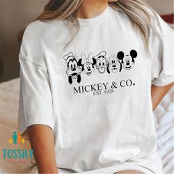 retro mickey & co 1928 shirt, mickey and friends shirt, matching disneyland shirt, disneyworld shirt, disney family shir