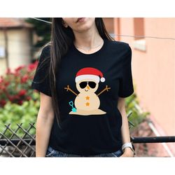 beach snowman tshirt, christmas in july, christmas in summer gift, christmas snowman in july, christmas in july shirt gi