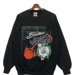 vintage boston celtic crewneck sweatshirt, retro mlb 90s boston basketball t-shirt, mlb basketball hoodie, boston shirt