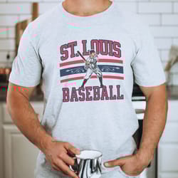 st. louis baseball player shirt, retro 90s throwback shirt, vintage style base ball tshirt, gameday apparel, stl sports