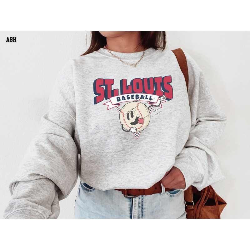 St. Louis Sweatshirt, Retro Style, Vintage Style Shirt, 90s Cartoon Throwback Sweatshirt, STL Missouri, Baseball, Sports Fan Gift Idea.jpg