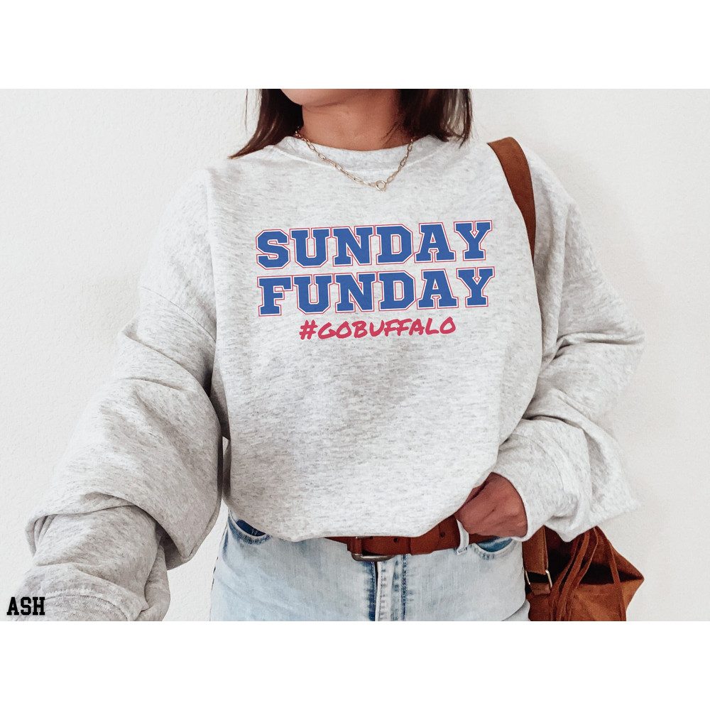 Sunday Funday Buffalo Crewneck Sweatshirt, Gameday Shirts, Game Day Apparel, Women Tailgating Shirt, Gift for Husband, Football Season.jpg