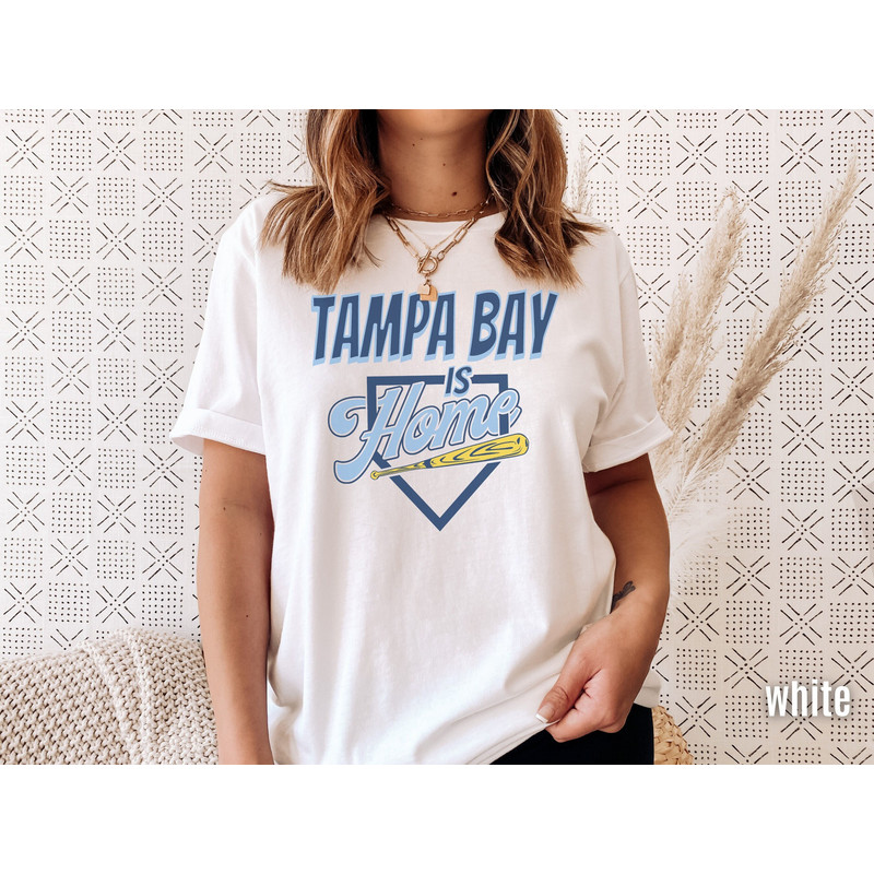 Tampa Bay Baseball Is Home Shirt, Retro 90s Throwback Shirt, Modern Art Style Base Ball T-shirt, Gameday Apparel, TB Sports Fan Gift Idea.jpg
