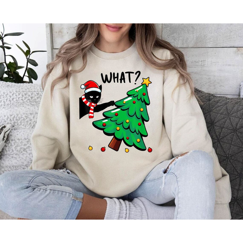 Funny Christmas Cat Sweatshirt, What Christmas Cat Sweater, Christmas Gifts for Cat Lovers, Christmas Cats Shirt,Christmas Lights Shirt gift.jpg