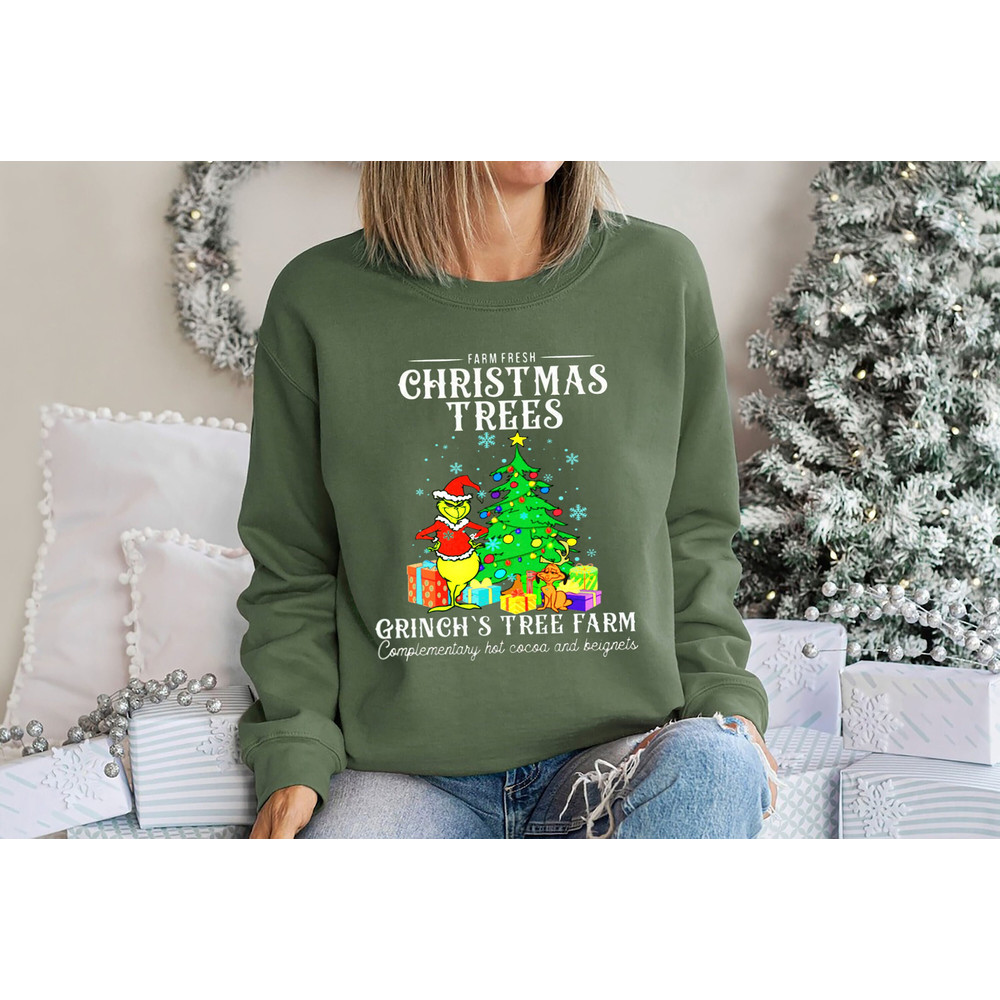 Grinch Christmas Sweatshirt, Grinch Sweatshirt, Christmas Sweatshirt, Grinch tshirt, Christmas Vibe, Gift for All, Grinch's Tree Farm.jpg