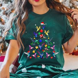 hummingbird christmas tshirt, cute hummingbird christmas shirt, christmas hummingbird sweatshirt, bird lovers gifts, hum