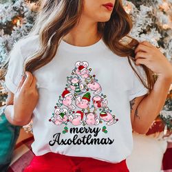 Merry Axolotlmas Shirt, Axolotl Christmas Tree Shirt, Axolotl Squad Shirt, Funny Salamander Shirt, Axolotl Christmas Gif